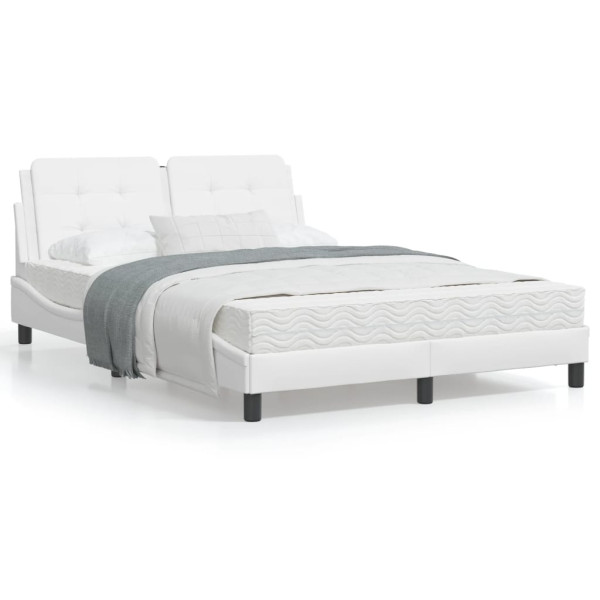 Cabeceira de cama em couro sintético branco 140x190 cm D