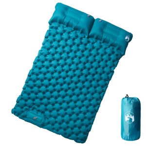 Colchón de camping autoinflable con almohadas 2 personas azul D
