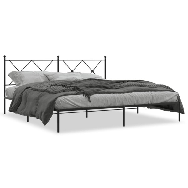 Estructura de cama con cabecero metal negro 180x200 cm D