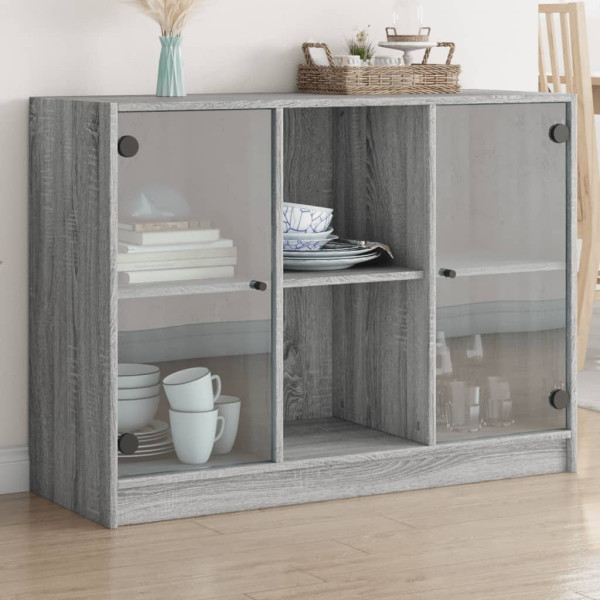 Aparador madera de ingeniería gris Sonoma 102x37x75.5 cm D