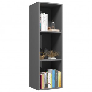 Estantería libros madera contrachapada gris brillo 36x30x114cm D