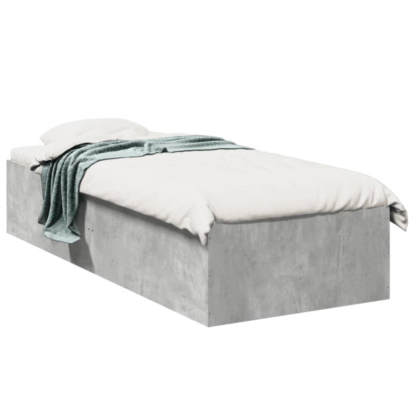 Estrutura de cama madeira de engenharia cinza concreto 90x190 cm D