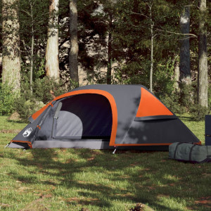 Tenda igloo para 1 pessoa impermeável cinza laranja D