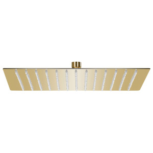 Cabezal ducha efecto lluvia acero inox cuadrado dorado 25x25cm D