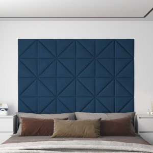 Paneles de pared 12 uds terciopelo azul 30x30 cm 0.54 m² D