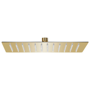 Cabezal ducha efecto lluvia acero inox cuadrado dorado 30x20cm D