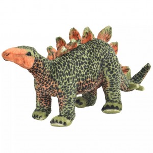 Dinossauro Stegosaurus de pé verde e laranja XXL D