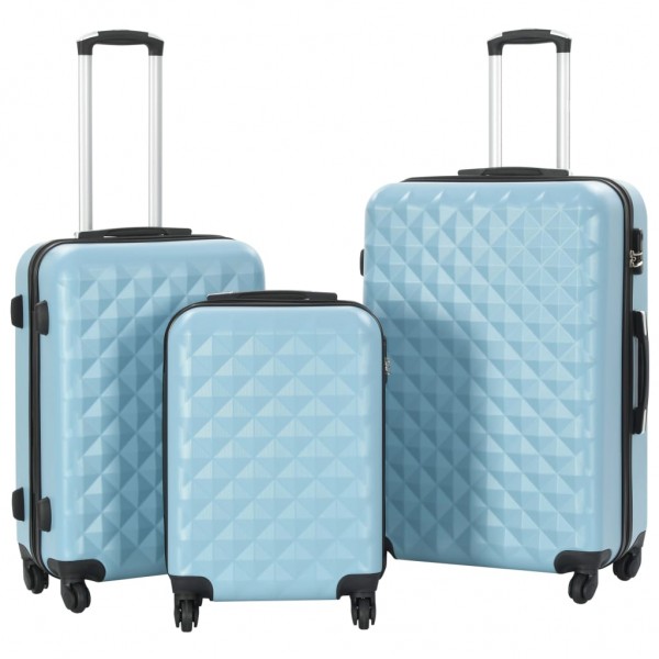Juego de maletas rígidas con ruedas trolley 3 piezas azul ABS D