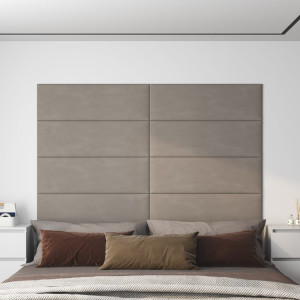 Paneles de pared 12 uds terciopelo gris claro 90x30 cm 3.24 m² D