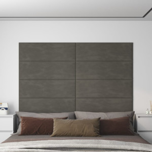 Paneles de pared 12 uds terciopelo gris oscuro 90x30 cm 3.24 m² D