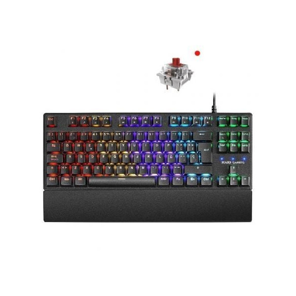 Teclado Gaming Mars Gaming MKXTKLRES negro D