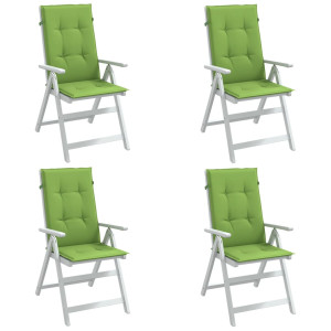 Cojines silla respaldo alto 4 uds tela verde melange 120x50x4cm D