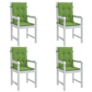 Cojines silla respaldo bajo 4 ud tela verde melange 100x50x4 cm D