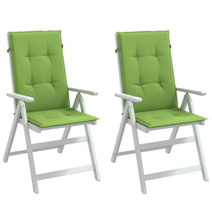 Cojines silla respaldo alto 2 uds tela verde melange 120x50x4cm D