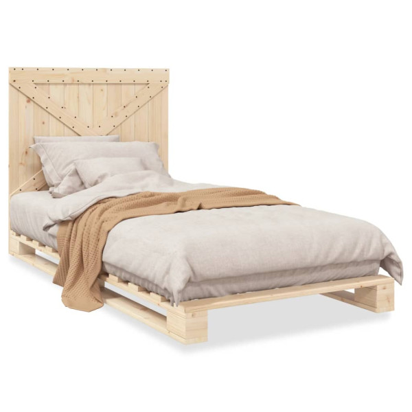 Estructura de cama con cabecero madera maciza pino 100x200 cm D