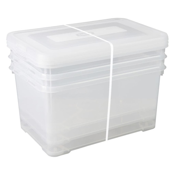 Curver Juego de cajas de almacenamiento Handy transparente 3x50 L D