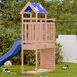 Torre de juegos con pared escalada madera pino 110.5x52.5x215cm D