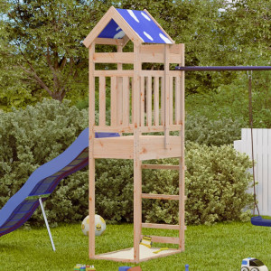 Torre de juegos madera maciza pino 85x52.5x239 cm D