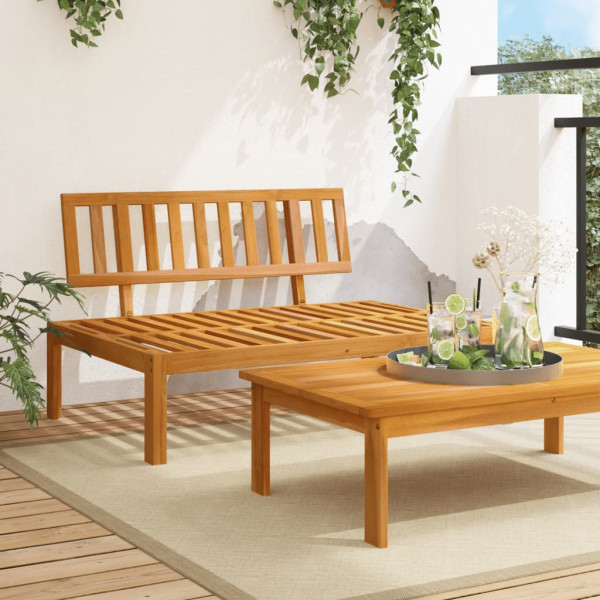 Sofá central de palets para jardín madera maciza de acacia D