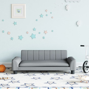 Sofá para niños de tela gris claro 90x53x30 cm D