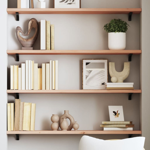 Estante de pared madera maciza de roble sin tratar 80x20x2 cm D