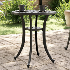 Mesa de jardín aluminio fundido negro Ø48x53 cm D