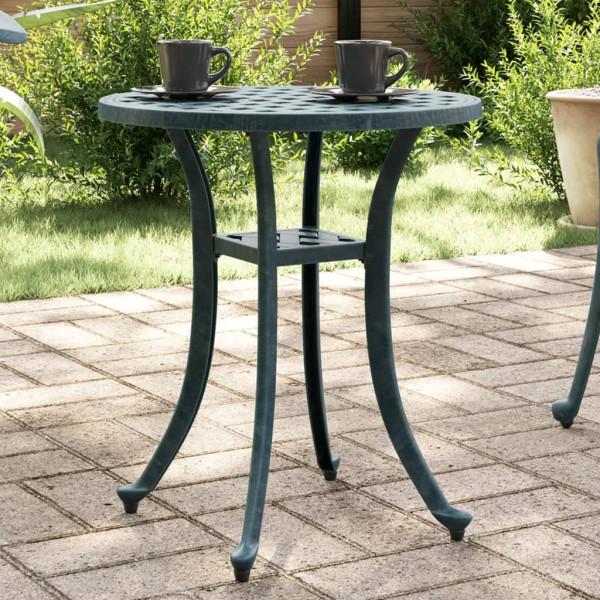 Mesa de jardim de alumínio fundido verde Ø48x53 cm D