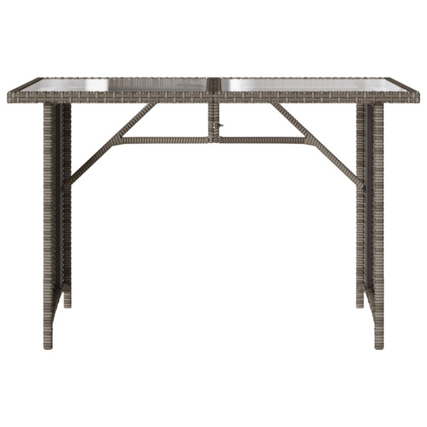 Mesa de jardín superficie de vidrio ratán PE gris 110x68x70 cm M 4