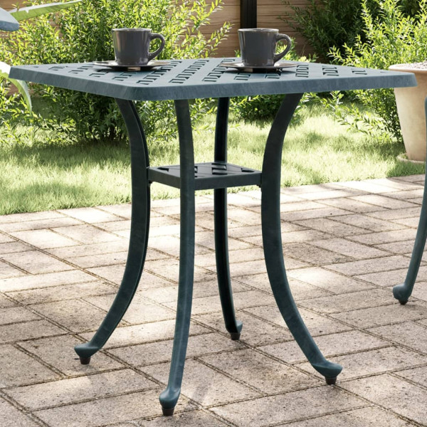 Mesa de jardim de alumínio fundido verde 53x53x53 cm D