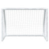 Porterías fútbol niños y balón 2 uds metal blanco 64x35x48 cm 5