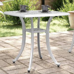 Mesa de jardín aluminio fundido blanco 53x53x53 cm D