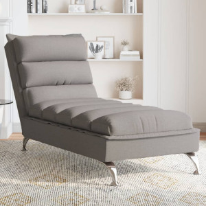 Sofá diván de masaje con cojines de tela gris taupe D
