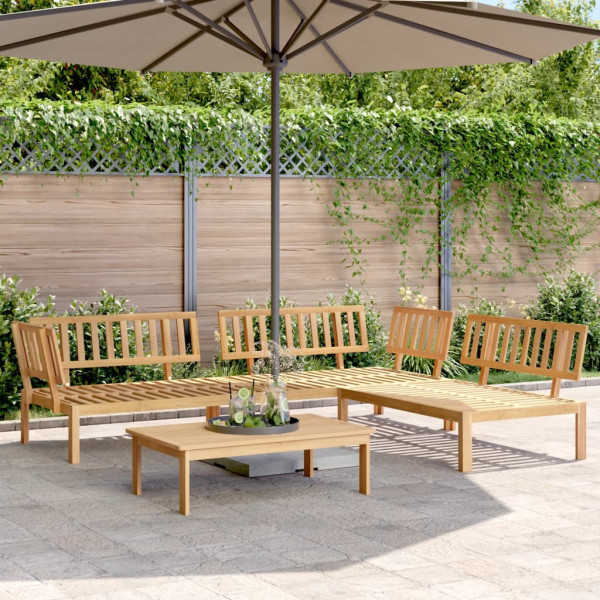 Set de sofás de palets de jardín 4 pzas madera maciza de acacia Set de sofás de palets de jardín 4 pzas madera maciza de acacia D