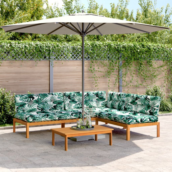 Set de sofás de palets de jardín y cojines 4 pzas madera acacia Set de sofás de palets de jardín y cojines 4 pzas madera acacia D