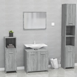 Set de muebles de baño madera contrachapada gris Sonoma D