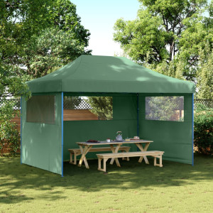 Tienda de fiesta plegable Pop-Up con 3 paredes laterales verde D