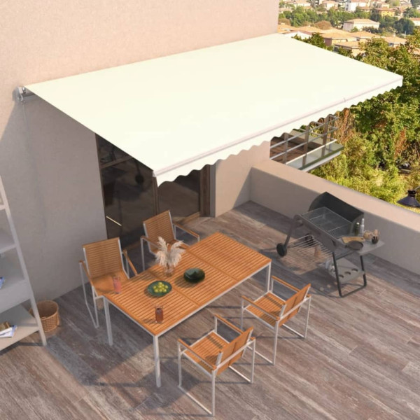 Toldo retráctil manual crema 600x350 cm Toldo retráctil manual crema 600x350 cm D