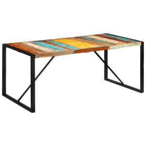 Mesa de jantar de madeira maciça reciclada 175x90x76 cm D