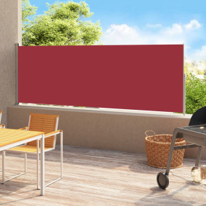 Toldo lateral retráctil para patio rojo 220x500 cm D