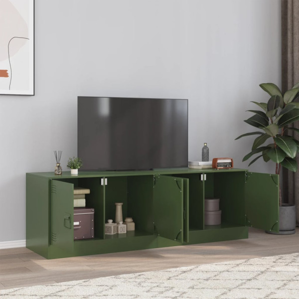 Mobiliário para TV 2 unidades de azeitona de aço verde 67x39x44 cm D
