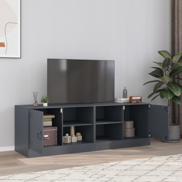 Muebles para TV 2 unidades acero gris antracita 67x39x44 cm D