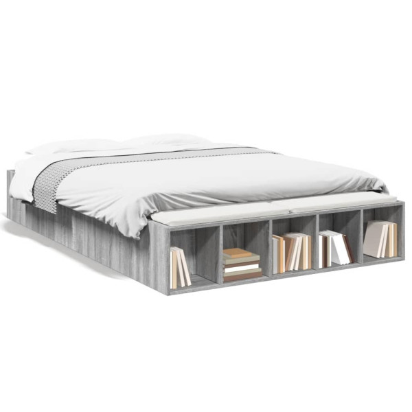 Estructura de cama madera de ingeniería gris Sonoma 120x190 cm Estructura de cama madera de ingeniería gris Sonoma 120x190 cm D