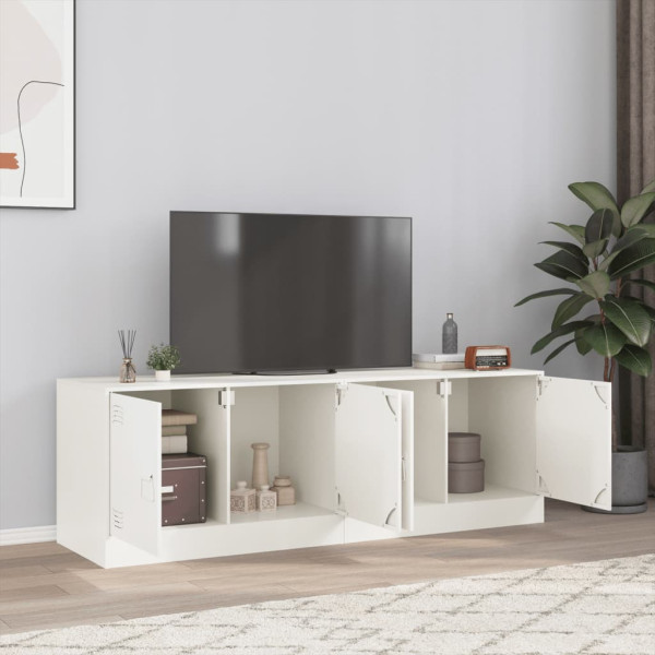 Muebles para TV 2 unidades acero blanco 67x39x44 cm D