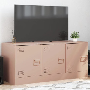 Mueble para TV de acero rosa 99x39x44 cm D