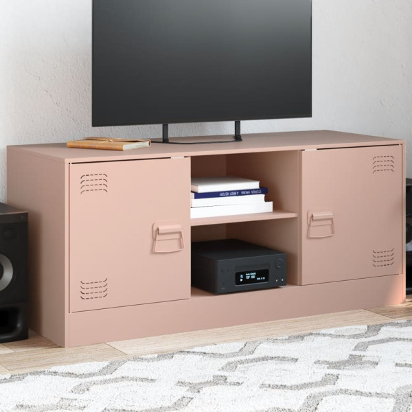 Mobiliário para TV de aço rosa 99x39x44 cm D