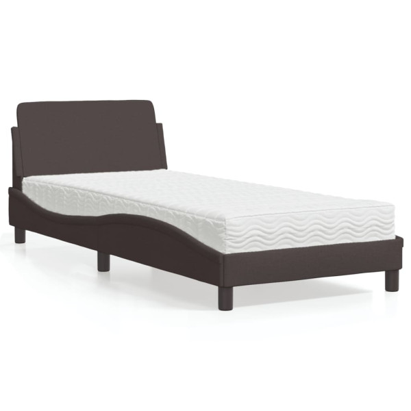 Cama com colchão de tecido marrom escuro 80x200 cm D