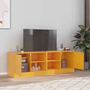Muebles para TV 2 unidades acero amarillo mostaza 67x39x44 cm D
