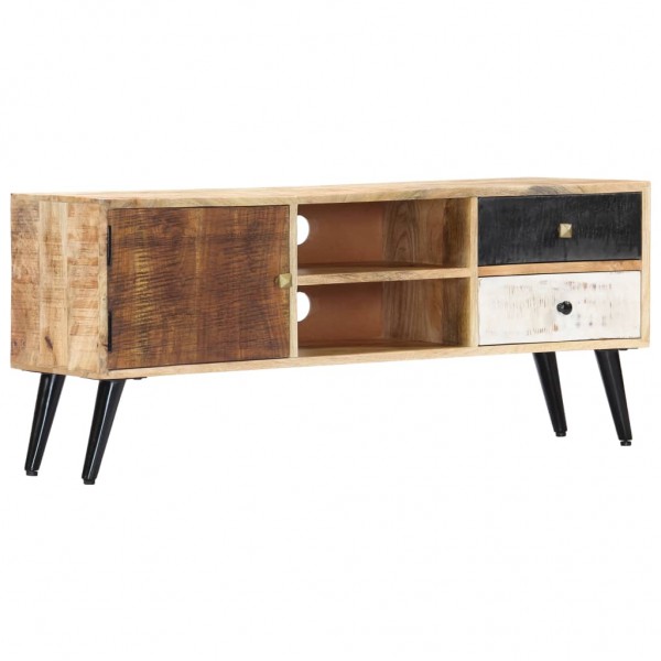 Mueble para TV de madera maciza de mango 115x30x47 cm D