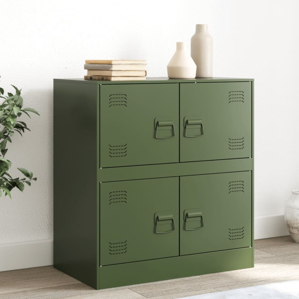 Aparador de acero verde oliva 67x39x73 cm Aparador de acero verde oliva 67x39x73 cm D