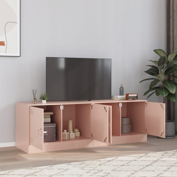Mobiliário para TV 2 unidades de aço rosa 67x39x44 cm D